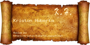 Kriston Huberta névjegykártya